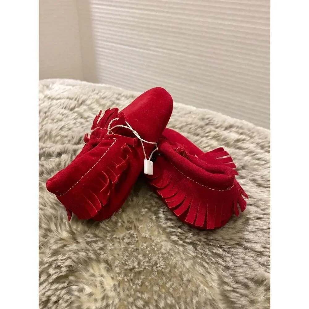 Baby Moccasins - Red, Unisex, 6-12 months